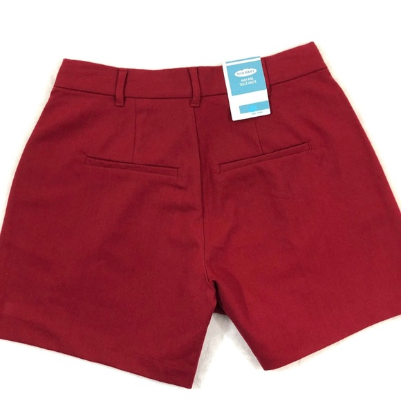 NWT Old Navy Red Pleated High Rise Shorts - Picture 4 of 4